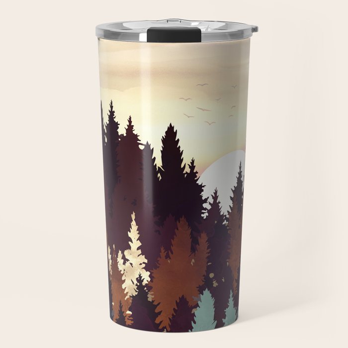 Autumn Forest Sunset Travel Mug Gallery Image 1