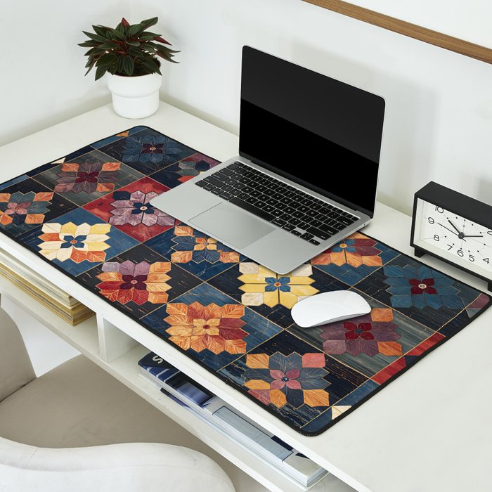 Amethyst Trail Patchwork Desk Mat Gallery Image 2