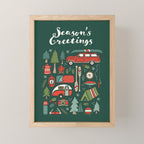 Seasons Greetings - Camping Christmas Mini Art Print Gallery Image 1