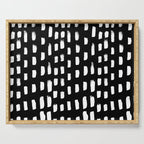 Artistic modern black white paint brushstrokes Serving Tray Gallery Image 1