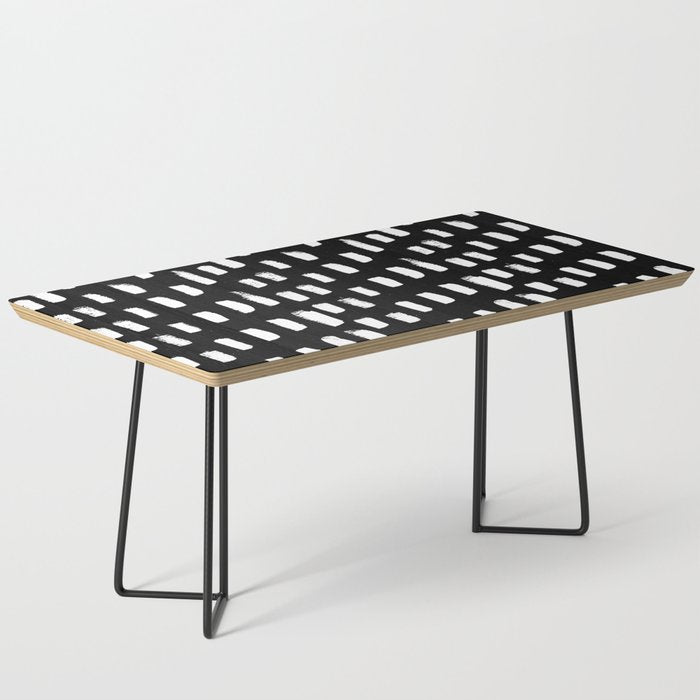 Artistic modern black white paint brushstrokes Coffee Table Gallery Image 1