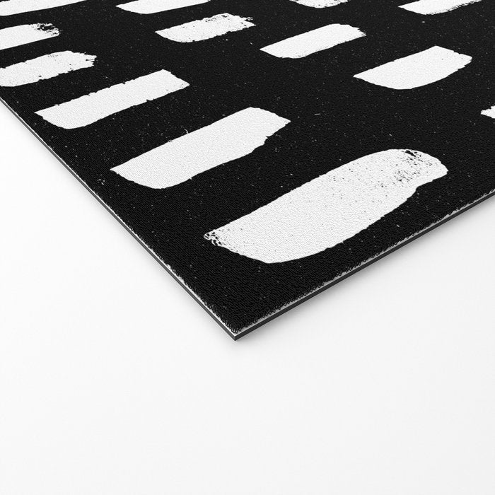 Artistic modern black white paint brushstrokes Welcome Mat Gallery Image 2