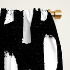 Artistic modern black white paint brushstrokes Window Curtain Gallery Image 2