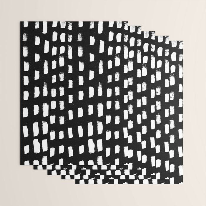 Artistic modern black white paint brushstrokes Wrapping Paper Gallery Image 3