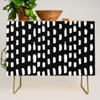 Artistic modern black white paint brushstrokes Credenza Gallery Image 1