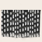 Artistic modern black white paint brushstrokes Wall Hanging Gallery Image 1