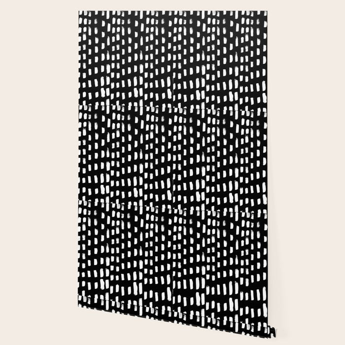 Artistic modern black white paint brushstrokes Wallpaper Gallery Image 2