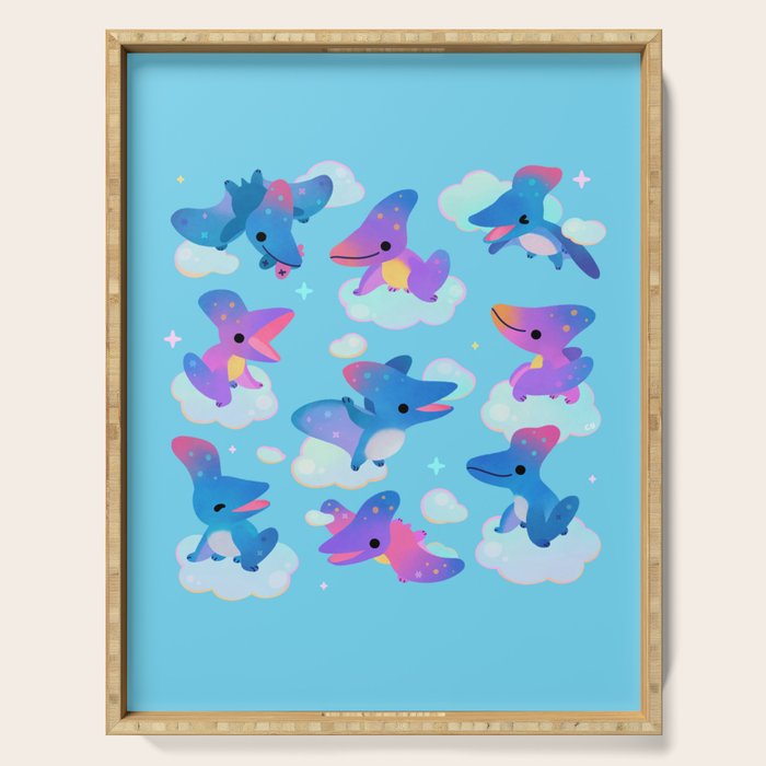 Pteranodon in the blue sky Serving Tray Gallery Image 1