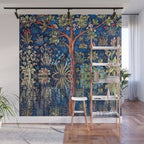 Tree of Life reflecting water of garden lily pond twilight blue nature landscape painting Wall Mural Gallery Image 1