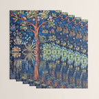 Tree of Life reflecting water of garden lily pond twilight blue nature landscape painting Wrapping Paper Gallery Image 3