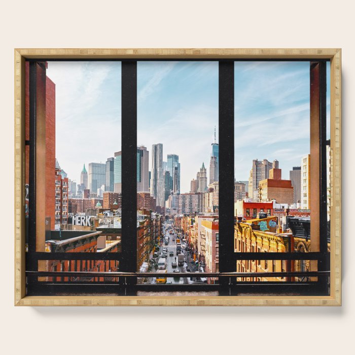 New York City Window Panoramic Serving Tray Gallery Image 1