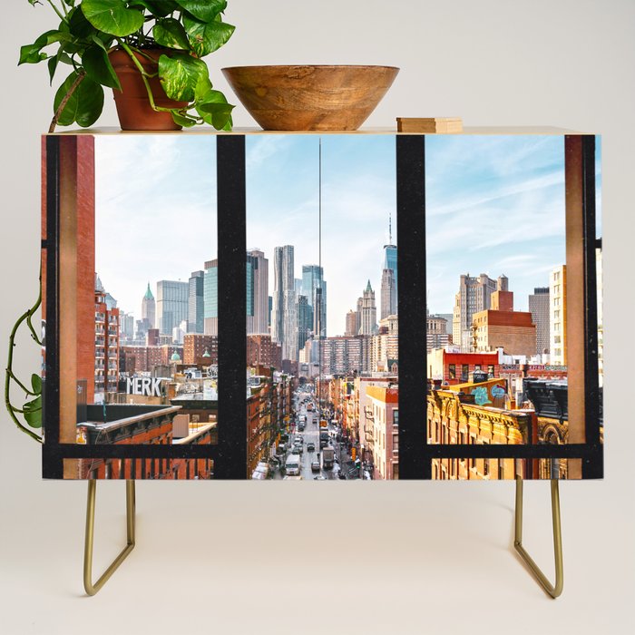 New York City Window Panoramic Credenza Gallery Image 1