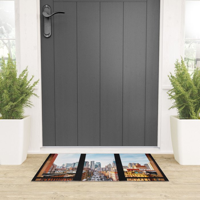 New York City Window Panoramic Welcome Mat Gallery Image 3