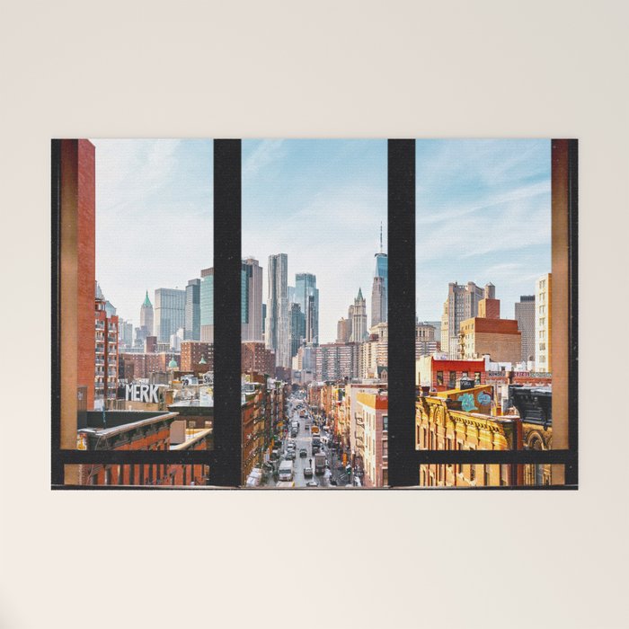 New York City Window Panoramic Welcome Mat Gallery Image 1