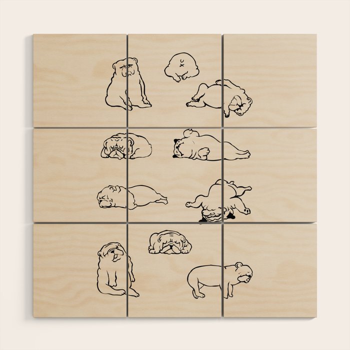 More Sleep English Bulldog Wood Wall Art Gallery Image 1