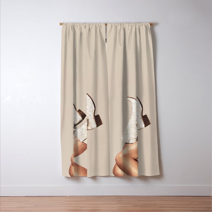 These Boots - Neutral Glitter II / Beige Window Curtain Gallery Image 3