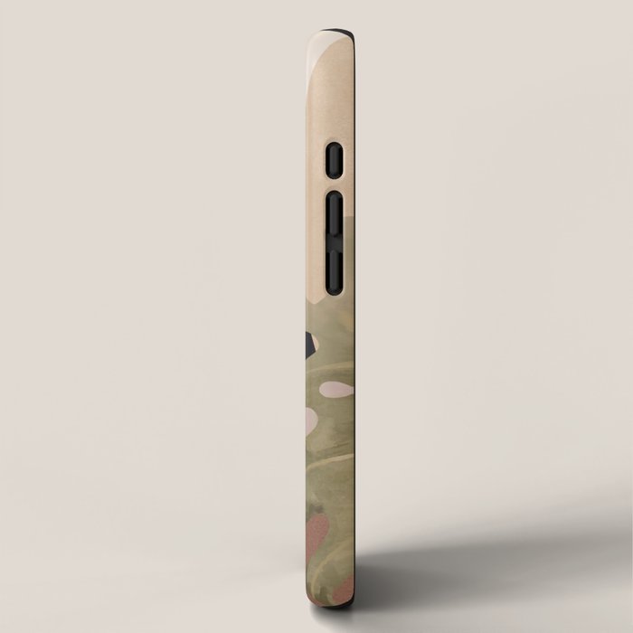 Abstract Art Tropical Leaves 3 Mocha Mousse iPhone Case Gallery Image 2