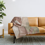 Abstract Art Tropical Leaves 3 Mocha Mousse Throw Blanket Gallery Image 1