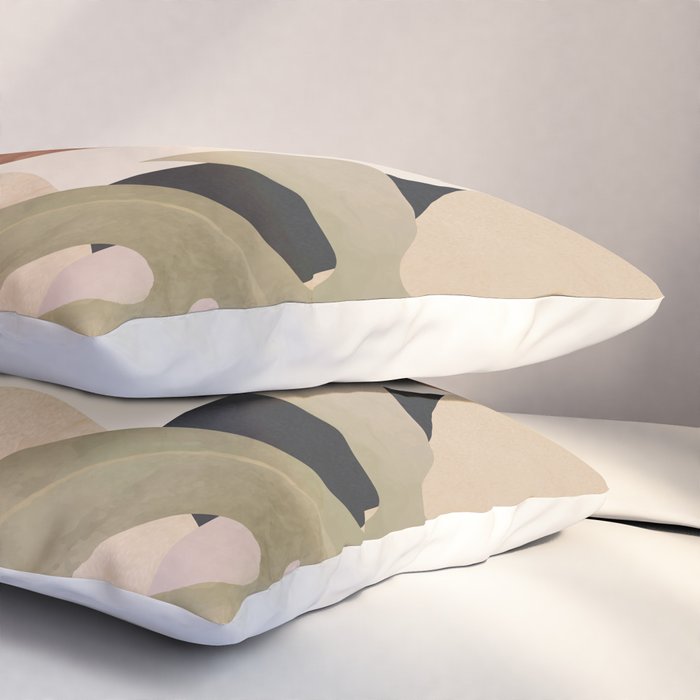 Abstract Art Tropical Leaves 3 Mocha Mousse Pillow Sham Gallery Image 3