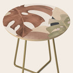Abstract Art Tropical Leaves 3 Mocha Mousse Side Table Gallery Image 2