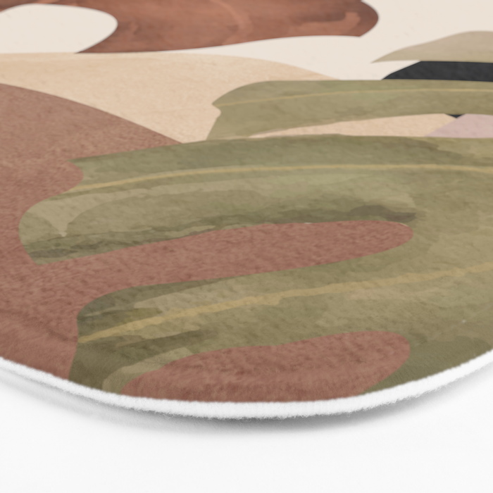 Abstract Art Tropical Leaves 3 Mocha Mousse Bath Mat Gallery Image 3