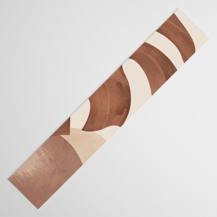 Abstract Art Tropical Leaves 3 Mocha Mousse Table Runner Gallery Image 3