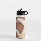 Abstract Art Tropical Leaves 3 Mocha Mousse Water Bottle Gallery Image 1