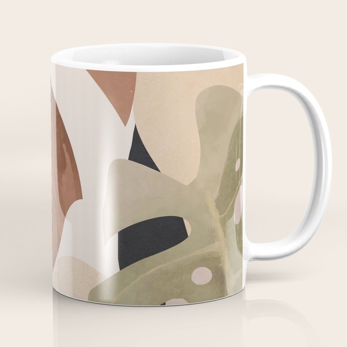 Abstract Art Tropical Leaves 3 Mocha Mousse Coffee Mug Gallery Image 1