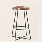 Abstract Art Tropical Leaves 3 Mocha Mousse Stool Gallery Image 1