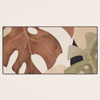 Abstract Art Tropical Leaves 3 Mocha Mousse Desk Mat Gallery Image 3