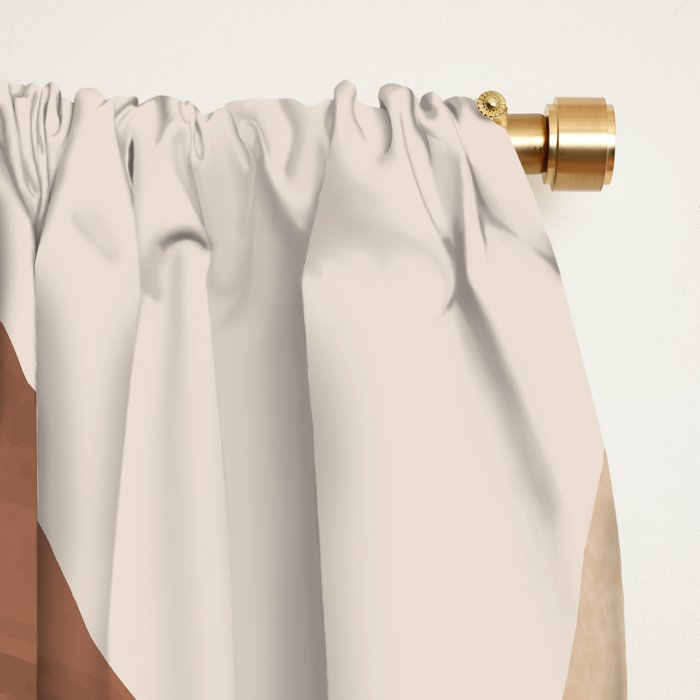 Abstract Art Tropical Leaves 3 Mocha Mousse Window Curtain Gallery Image 2