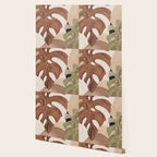 Abstract Art Tropical Leaves 3 Mocha Mousse Wallpaper Gallery Image 2