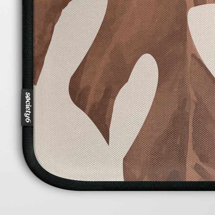 Abstract Art Tropical Leaves 3 Mocha Mousse Laptop Sleeve Gallery Image 3
