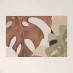 Abstract Art Tropical Leaves 3 Mocha Mousse Welcome Mat Gallery Image 1