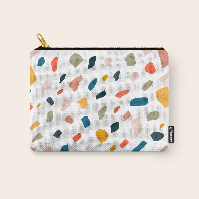 Terrazzo, Abstract Quirky Shapes Bohemian Modern Pattern Confetti Celebration Random Colorful Shapes Carry All Pouch Gallery Image 1