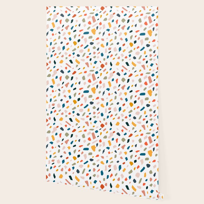 Terrazzo, Abstract Quirky Shapes Bohemian Modern Pattern Confetti Celebration Random Colorful Shapes Wallpaper Gallery Image 2