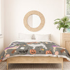 Pug halloween costumes mummy witch vampire pug dog breed pattern by pet friendly Duvet Cover Gallery Image 3