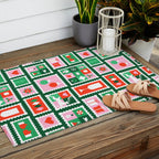 Christmas postage stamp pattern Outdoor Rug Gallery Image 2