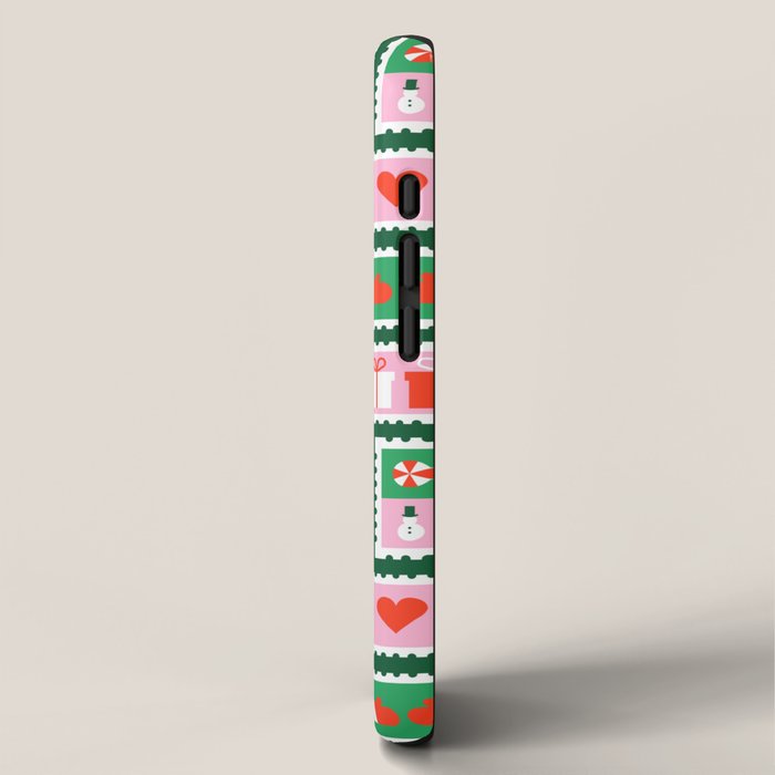 Christmas postage stamp pattern iPhone Case Gallery Image 2