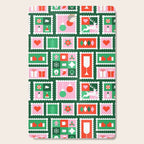 Christmas postage stamp pattern Cutting Board Gallery Image 1
