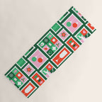 Christmas postage stamp pattern Yoga Mat Gallery Image 1