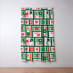 Christmas postage stamp pattern Window Curtain Gallery Image 3