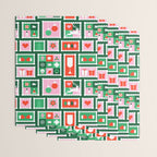 Christmas postage stamp pattern Wrapping Paper Gallery Image 3