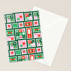 Christmas postage stamp pattern Stationery Card Gallery Image 2