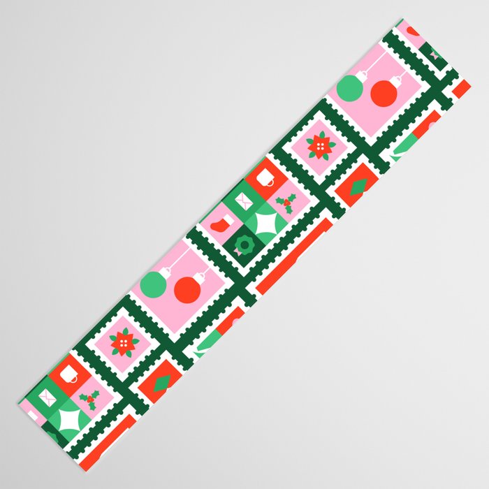 Christmas postage stamp pattern Table Runner Gallery Image 3