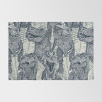 Tyrannosaurus rex indigo Rug Gallery Image 2