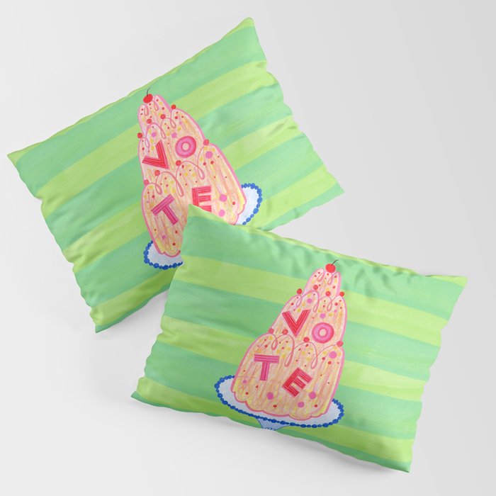 Mold the Future & Vote in Lime Green Pillow Sham Gallery Image 3