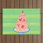Mold the Future & Vote in Lime Green Outdoor Rug Gallery Image 1