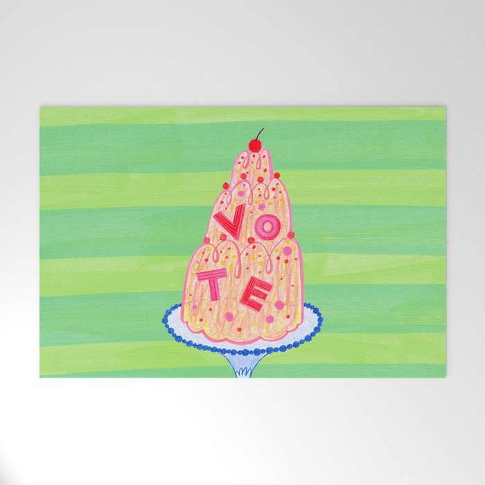 Mold the Future & Vote in Lime Green Welcome Mat Gallery Image 1