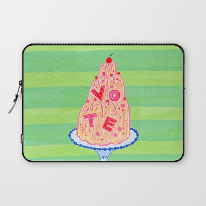 Mold the Future & Vote in Lime Green Laptop Sleeve Gallery Image 1
